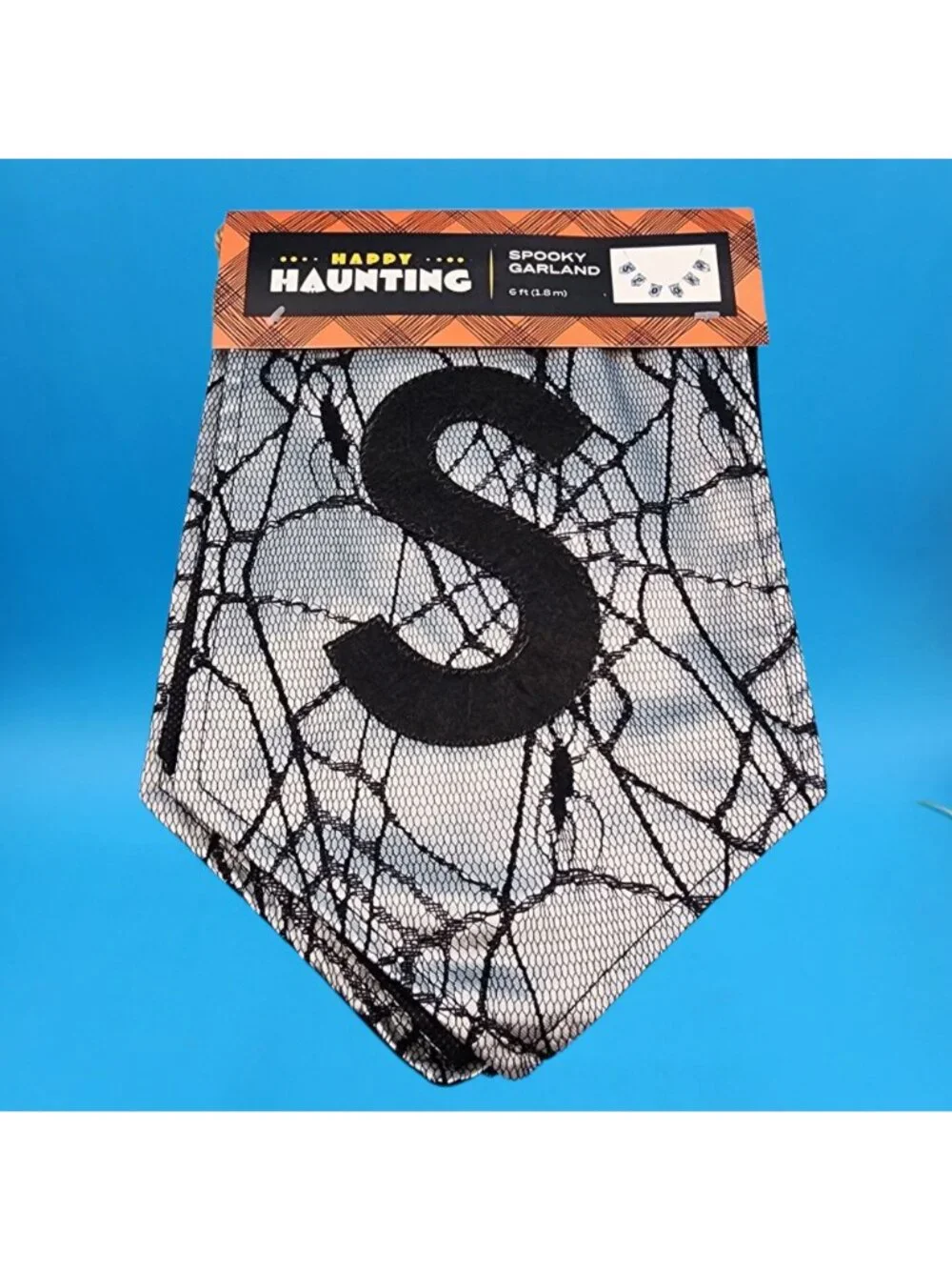 Spooky Garland Halloween Black Spider Web Design Doorway Bunting Banner 6 Ft